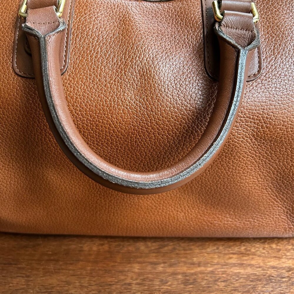 BURBERRY Leather Boston Bag British Tan - Picture 12 of 16